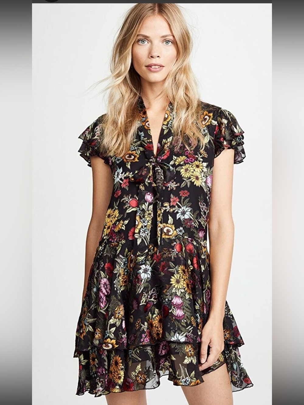 Alice + Olivia Mini Flowery Dress Size 4 Women